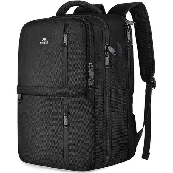 Travel Backpack 40L Carry on Hand Luggage Water Resistant Anti-Theft Black